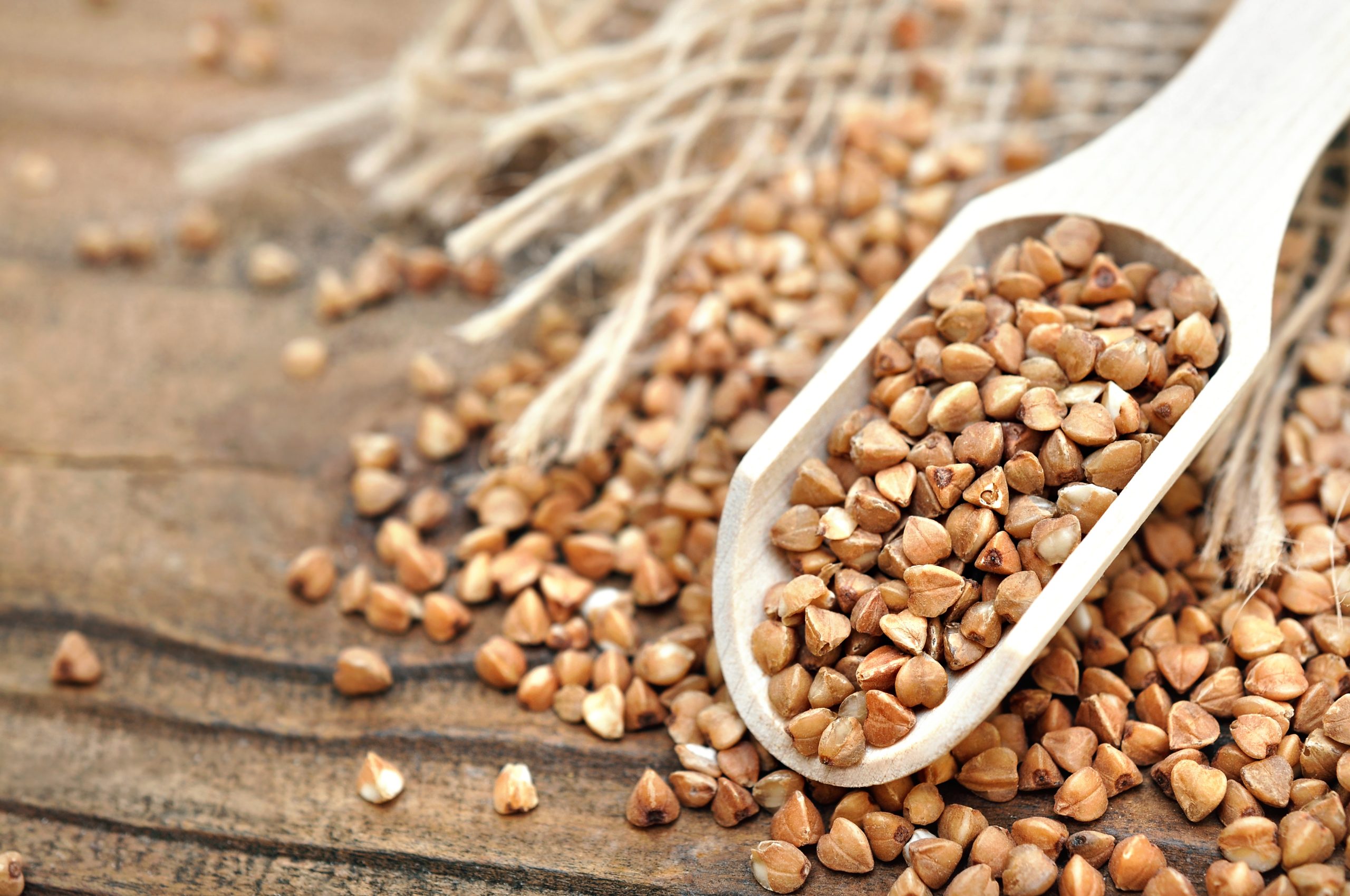 Wooden,Spoon,Of,Roasted,Buckwheat,Groat,Background,,Gluten,Free,Ancient