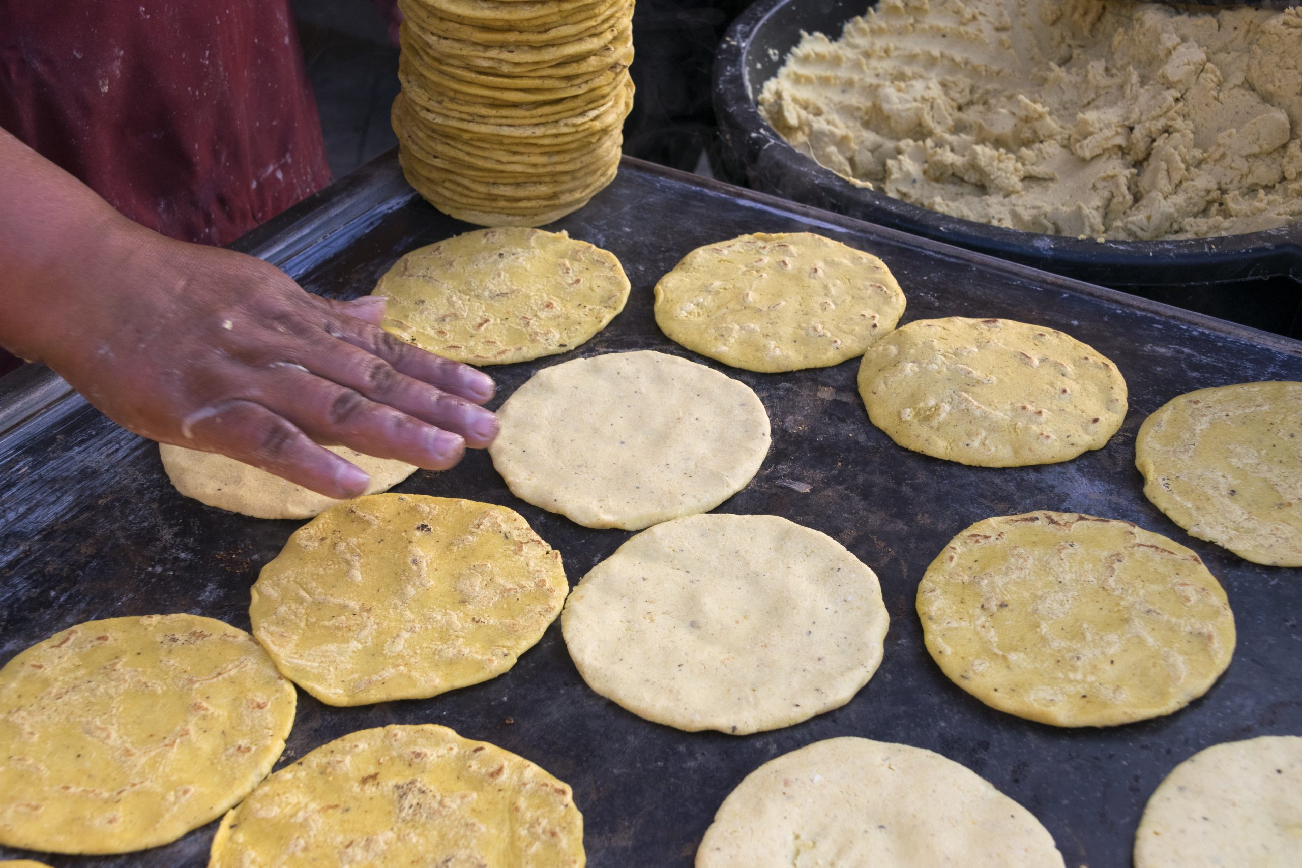 Yellow,Corn,Tortillas,In,Comal,Or,Hot,Iron,Handmade
